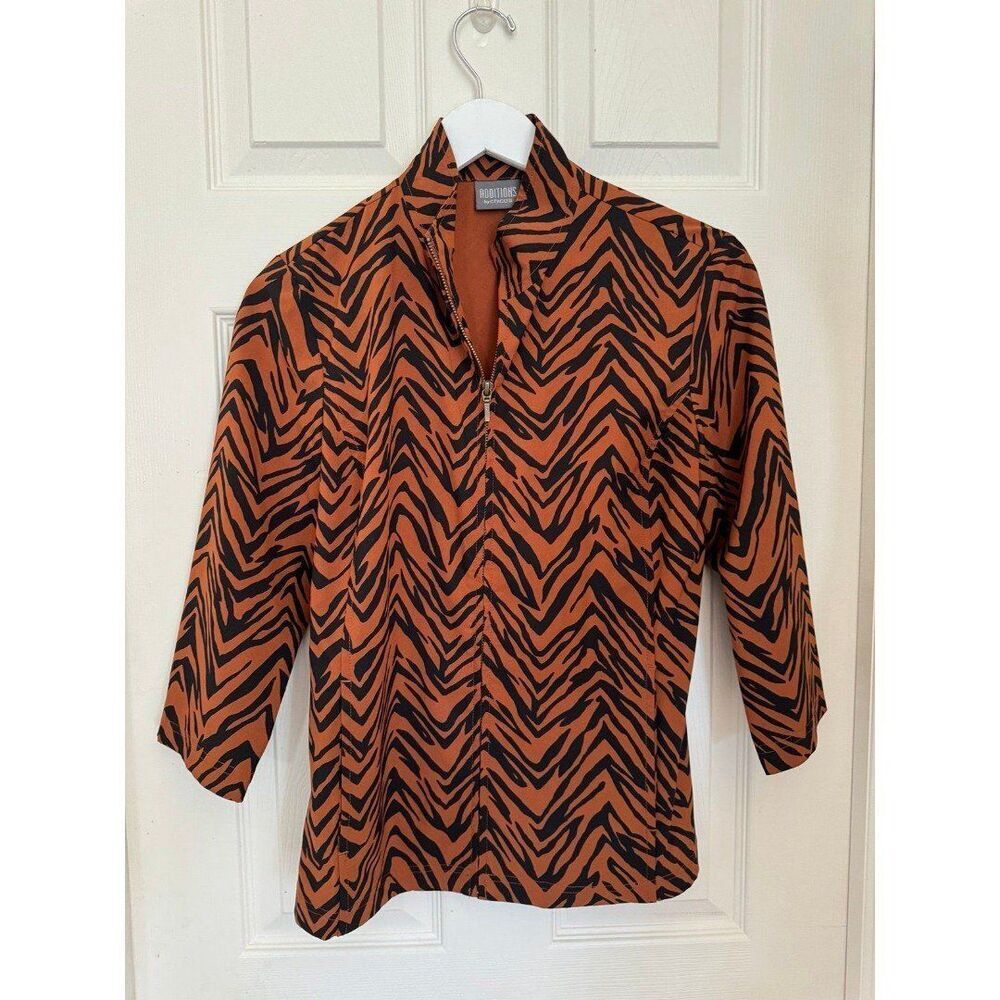 Chicos leopard print jacket, size 0